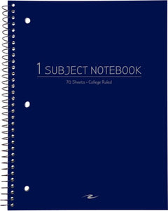 NOTEBK 10.5x8 70SH 1SUB BLUE
