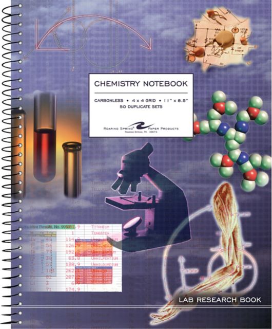 Carbonless Chemistry Lab Notebook Wirebound Spiral 4x4 Graph Ruled 11 ...